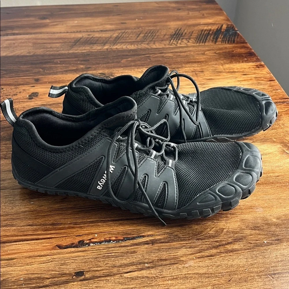 Weweya Black 45= Sz 11 Barefoot Men Minimalist Running Cross Training Shoe